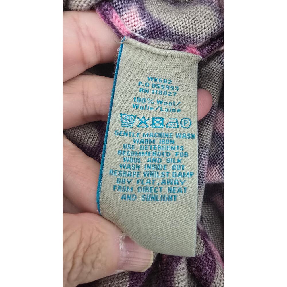 Boden Pink Wool Shift Dress Purple Geometric Pattern Warm US Size 6 - Picture 9 of 11
